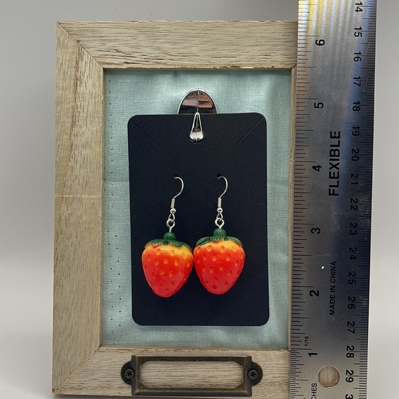 3 For $20 3D Strawberry 🍓 Dangle Earrings “You Pick 3” - Picture 2 of 7